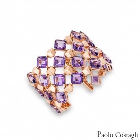 Paolo Costagli Rose Gold Amethyst Very PC Cuff Bracelet